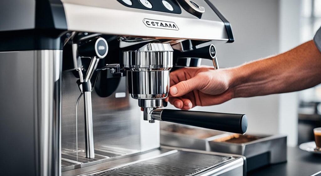 bar de pressão na máquina de café